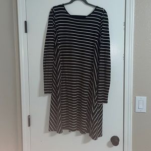 Striped black and white dress.